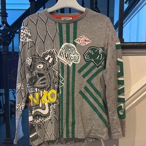 Kenzo Kids Multicolor Graphic Long Sleeve Tee